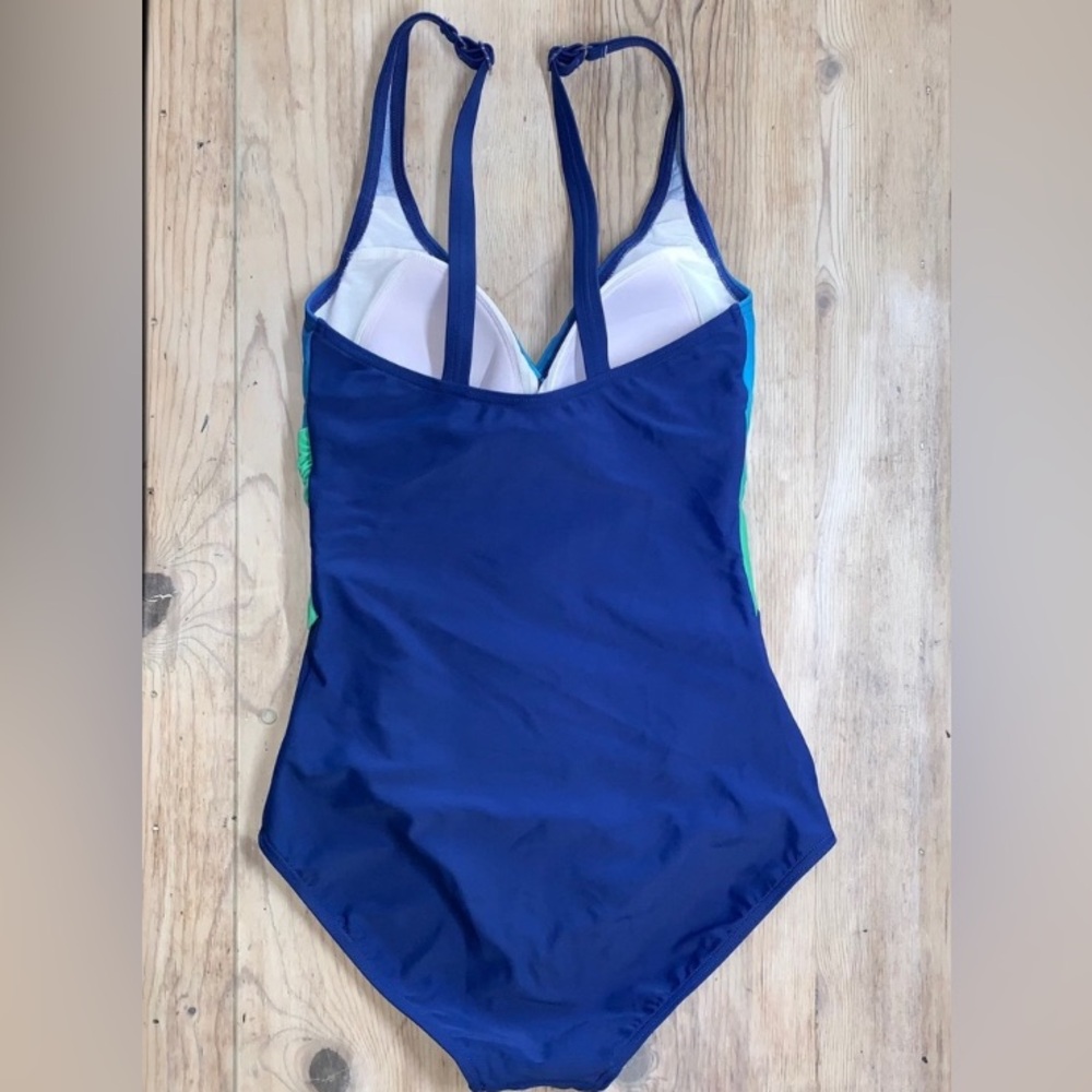 Blue Ombré Slimming Surplice One Piece - Picture 5 of 13